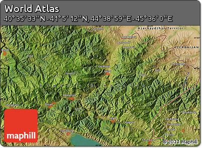 Satellite Map of the Area around 40° 50' 23" N, 45° 7' 30" E