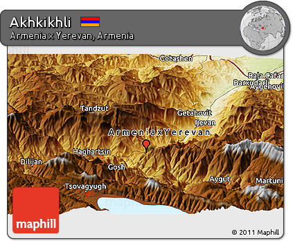 Physical Panoramic Map of Akhkikhli