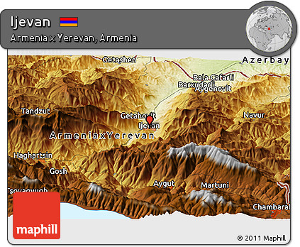 Physical Panoramic Map of Ijevan
