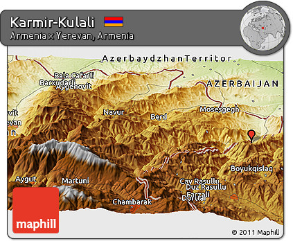 Physical Panoramic Map of Karmir-Kulali