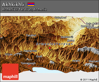 Physical Panoramic Map of Akhkikhli