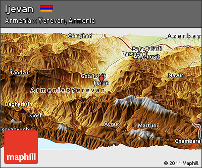 Physical Panoramic Map of Ijevan