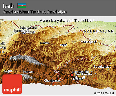 Physical Panoramic Map of İsalı
