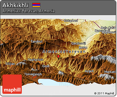 Physical Panoramic Map of Akhkikhli