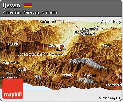 Physical Panoramic Map of Ijevan