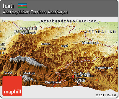 Physical Panoramic Map of İsalı
