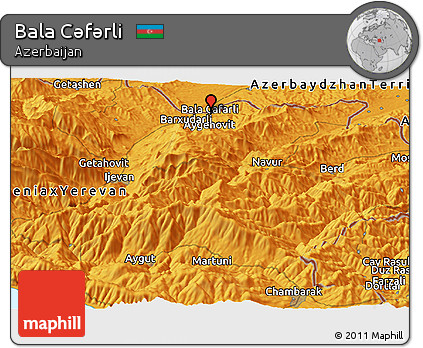 Political Panoramic Map of Bala Cǝfǝrli