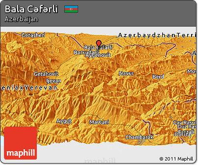 Political Panoramic Map of Bala Cǝfǝrli