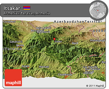 Satellite Panoramic Map of Itsakar