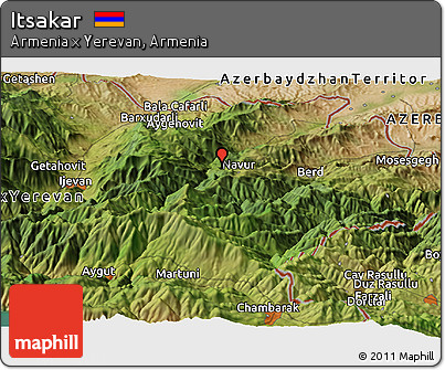 Satellite Panoramic Map of Itsakar