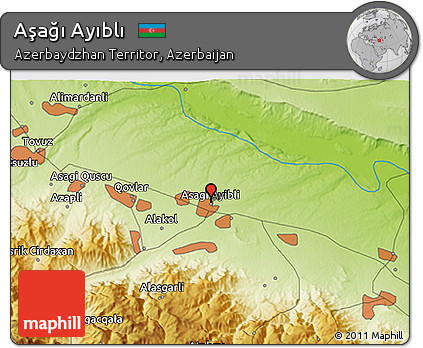 Physical 3D Map of Aşağı Ayıblı