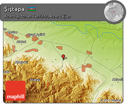 Physical 3D Map of Şiştǝpǝ