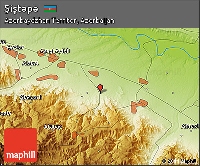 Physical 3D Map of Şiştǝpǝ