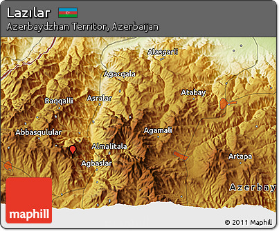 Physical 3D Map of Lazılar