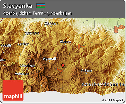 Physical 3D Map of Slavyanka
