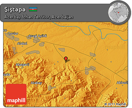 Political 3D Map of Şiştǝpǝ