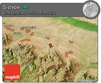 Satellite 3D Map of Şiştǝpǝ