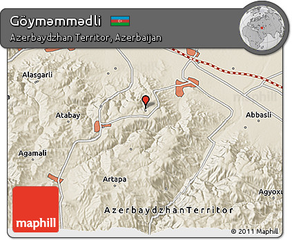 Shaded Relief 3D Map of Göymǝmmǝdli