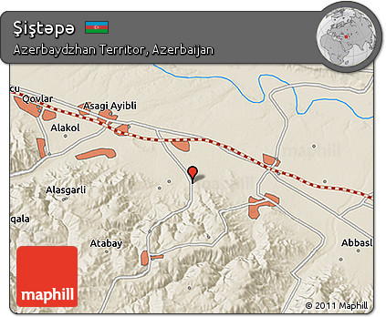 Shaded Relief 3D Map of Şiştǝpǝ