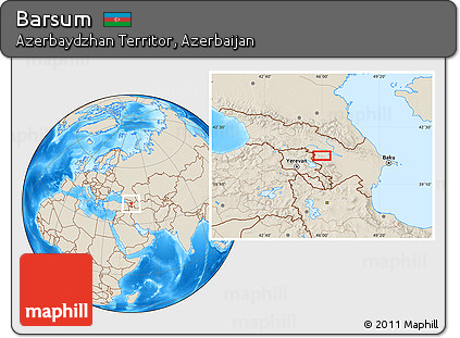 Shaded Relief Location Map of Barsum