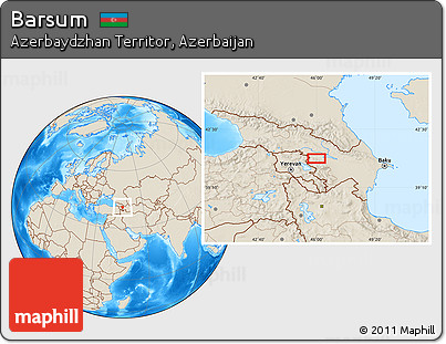 Shaded Relief Location Map of Barsum
