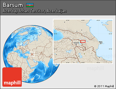 Shaded Relief Location Map of Barsum