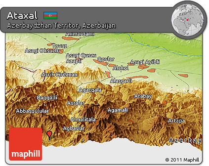 Physical Panoramic Map of Ataxal