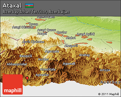 Physical Panoramic Map of Ataxal