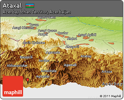 Physical Panoramic Map of Ataxal