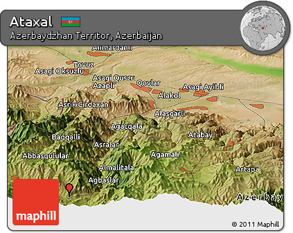Satellite Panoramic Map of Ataxal