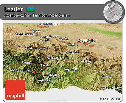 Satellite Panoramic Map of Lazılar