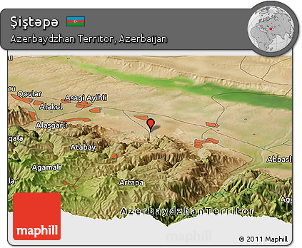 Satellite Panoramic Map of Şiştǝpǝ