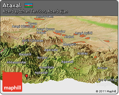 Satellite Panoramic Map of Ataxal