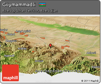 Satellite Panoramic Map of Göymǝmmǝdli