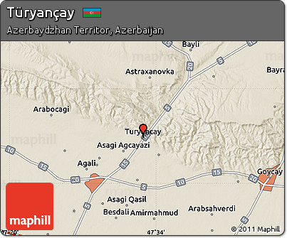 Shaded Relief Map of Türyançay