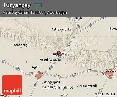 Shaded Relief Map of Türyançay