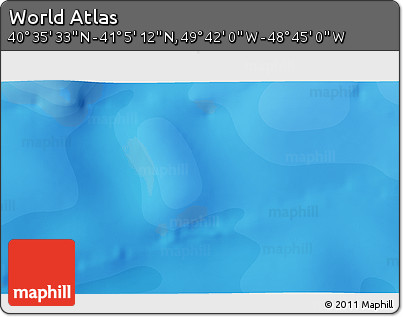Political 3D Map of the Area around 40° 50' 23" N, 49° 13' 30" W