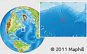 Physical Location Map of the area around 40° 50' 23" N, 55° 10' 29" W