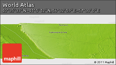 Physical Panoramic Map of the Area around 40° 50' 23" N, 57° 1' 29" E
