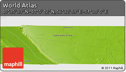 Physical Panoramic Map of the Area around 40° 50' 23" N, 57° 1' 29" E