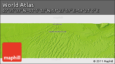 Physical Panoramic Map of the Area around 40° 50' 23" N, 57° 52' 30" E