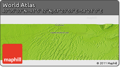 Physical Panoramic Map of the Area around 40° 50' 23" N, 57° 52' 30" E