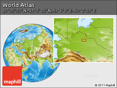Physical Location Map of the Area around 40° 50' 23" N, 59° 34' 30" E