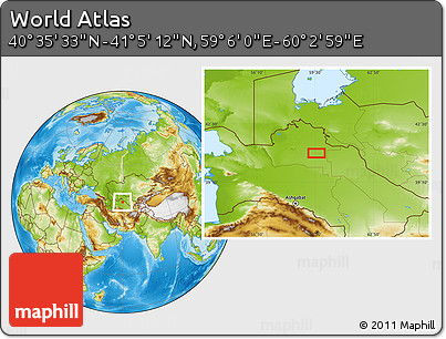 Physical Location Map of the Area around 40° 50' 23" N, 59° 34' 30" E