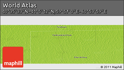 Physical Panoramic Map of the Area around 40° 50' 23" N, 60° 25' 29" E