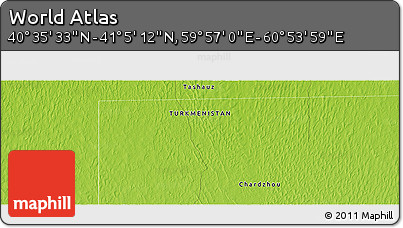 Physical Panoramic Map of the Area around 40° 50' 23" N, 60° 25' 29" E