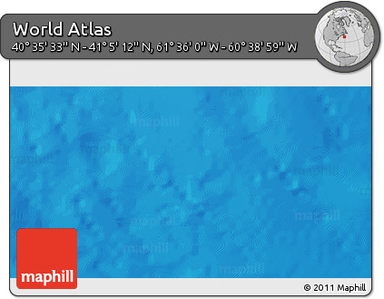 Physical 3D Map of the Area around 40° 50' 23" N, 61° 7' 30" W