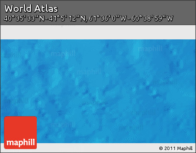 Physical 3D Map of the Area around 40° 50' 23" N, 61° 7' 30" W