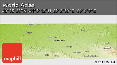 Physical Panoramic Map of the Area around 40° 50' 23" N, 65° 31' 30" E
