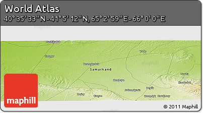 Physical Panoramic Map of the Area around 40° 50' 23" N, 65° 31' 30" E